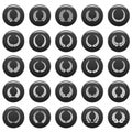 Laurel wreath icons set vetor black Royalty Free Stock Photo