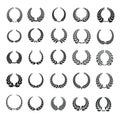 Laurel wreath icons set, simple style Royalty Free Stock Photo