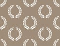 Laurel Wreath Pattern on Brown Background Royalty Free Stock Photo