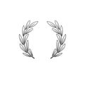 Laurel wreath. Symbol of victory, greatness, glory and power