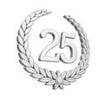 Laurel Wreath 25th Anniversary Isolated Silver Wedding Concept