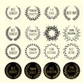 Laurel wreath vector set. Floral branches illustration set. Royalty Free Stock Photo