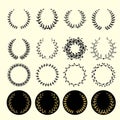 Laurel wreath vector set. Floral branches illustration set. Royalty Free Stock Photo