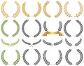 Laurel wreath vector set illustration Royalty Free Stock Photo