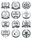 Laurel wreathes labels and badges collection