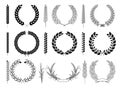 Laurel Wreaths and Branches Vector Collection Royalty Free Stock Photo