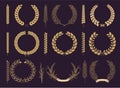 Laurel Wreaths and Branches Vector Collection Royalty Free Stock Photo