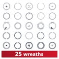 Laurel Wreaths Vector Clipart Collection Isolated On White Background