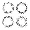 Laurels and wreaths. Design elements for invitations, wedding cards.