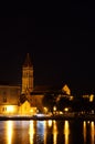 Laurentius Cathedral in Trogir at night Royalty Free Stock Photo