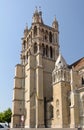 Lausanne cathedral tower close up. Royalty Free Stock Photo