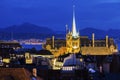 Lausanne panorama with Saint-Francois Church Royalty Free Stock Photo