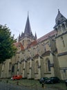 Lausanne, Switzerland - August 20, 2019: Beautiful view of Notre Dame Cathedral in Lausanne. The church is located in the old city Royalty Free Stock Photo