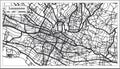 Lausanne Switzerland City Map in Black and White Color in Retro Style