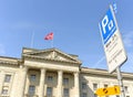 Lausanne, Switzerland - June 05, 2017: Parking near Federal Supreme Court of Switzerland in Lausanne Royalty Free Stock Photo