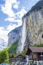 Lauterbrunnen. Swiss Alps. Valley of waterfalls.