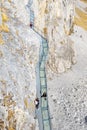 Thrill Walk, cliff pathway under Birg cableway station at Schilthorn mountain in the Alps, Switzerland Royalty Free Stock Photo