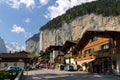 Lauterbrunnen town in the beautiful valley of Swiss Alps Royalty Free Stock Photo