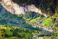 Lauterbrunnen valley aerial view in Swiss Alps, Switzerland Royalty Free Stock Photo