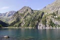 Lauvitel lake and mountains panorama Royalty Free Stock Photo
