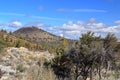 Lava Beds National Monument with Schonchin Butte Cinder Cone, Northern California Royalty Free Stock Photo