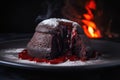 Lava Cake, Molten Chocolate Fondant, Warm Chocolate Dessert, Lava Cake, Abstract Generative AI Illustration