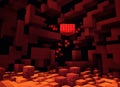 Lava Cave Game Background for Game and Cartoon backdrop Generative AI