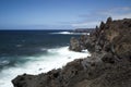 Lava cliffs on the ocean in Lanzarote