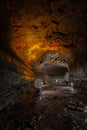 Lava column in Manjanggul cave in Jeju island, Korea. Manjanggul is one of the finest lava tunnels in the world. Royalty Free Stock Photo
