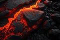 Lava crack ground mud textured. Lava background. Generative ai Royalty Free Stock Photo