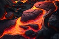 Lava crack ground mud textured. Lava background. Generative ai Royalty Free Stock Photo