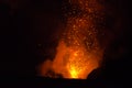 Lava explosion on Yasur Volcano Royalty Free Stock Photo