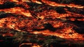 Lava field, hot magma flow, molten landscape Royalty Free Stock Photo