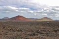 Lava field and volcanos, Lanzarote.