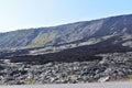 Lava fields on the Big Island in Hawaii with the Pacific Ocean in the background Royalty Free Stock Photo