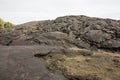 Lava fields with ropy pahoehoe on Fernandina Royalty Free Stock Photo