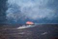 Lava flaw in a crater volcano