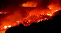 Lava flow on Etna volcano erupting