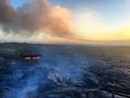 Kalapana Lava flow from volcano into ocean at KÃÂ«lauea Big Island Hawaii