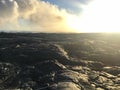 Kalapana Lava flow from volcano into ocean at KÃÂ«lauea Big Island Hawaii