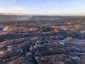 Kalapana Lava flow from volcano into ocean at KÃÂ«lauea Big Island Hawaii