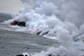 Lava flowing into the ocean