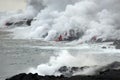 Lava flowing into the ocean