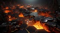 Lava Flux: Mesmerizing Isometric Hexagons Floating Above Molten Chaos