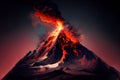 Lava going down the volcano. Royalty Free Stock Photo