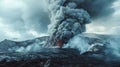 Lava going down the Volcano right after an eruption. Royalty Free Stock Photo