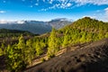 Lava landscape on the Cumbre Nueva in La Palma Royalty Free Stock Photo