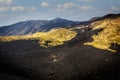 Lava road on mount etna in sicily Royalty Free Stock Photo