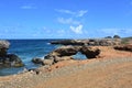 Lava Rock Natural Bridge on the Coast of Aruba Royalty Free Stock Photo