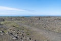 Lava rock scenic landscape at the Bridge Between the Continents in iceland Royalty Free Stock Photo